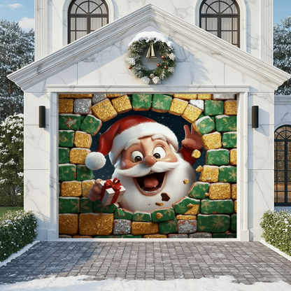 Santa's Break-In | Christmas Garage Door Cover
