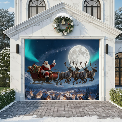 Christmas Eve Aurora Tour | Christmas Garage Door Cover