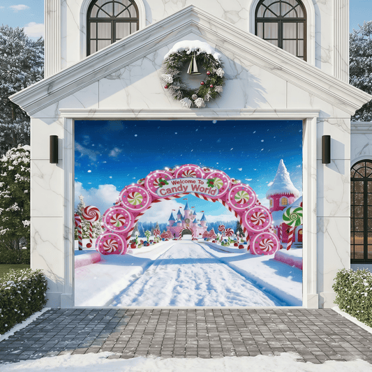Candy World | Christmas Garage Door Cover
