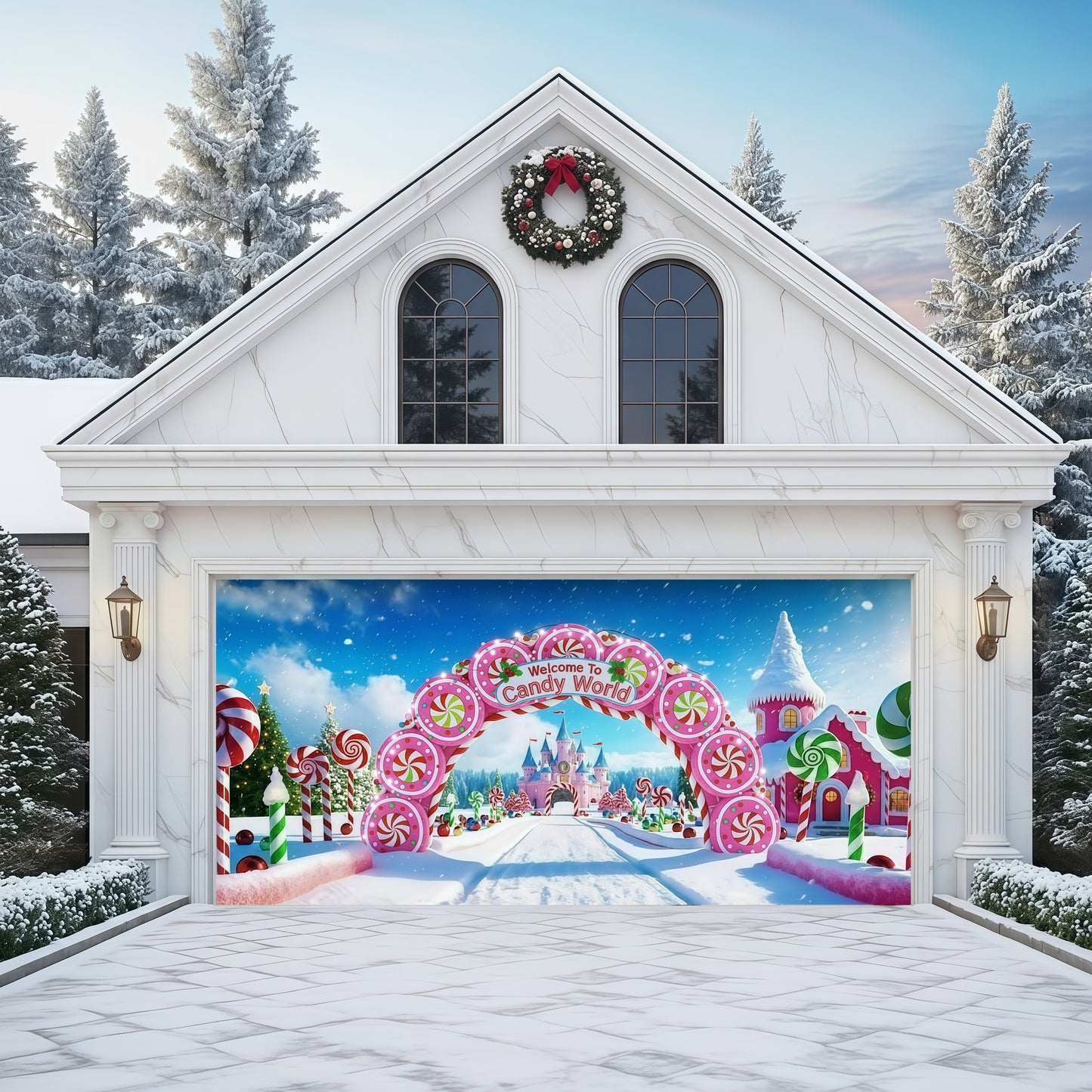 Candy World | Christmas Garage Door Cover