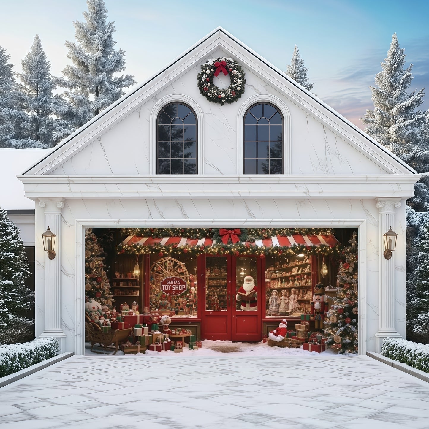 Santa's Toy Shop | Christmas Garage Door Cover