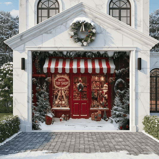 Santa's Toy Shop | Christmas Garage Door Cover
