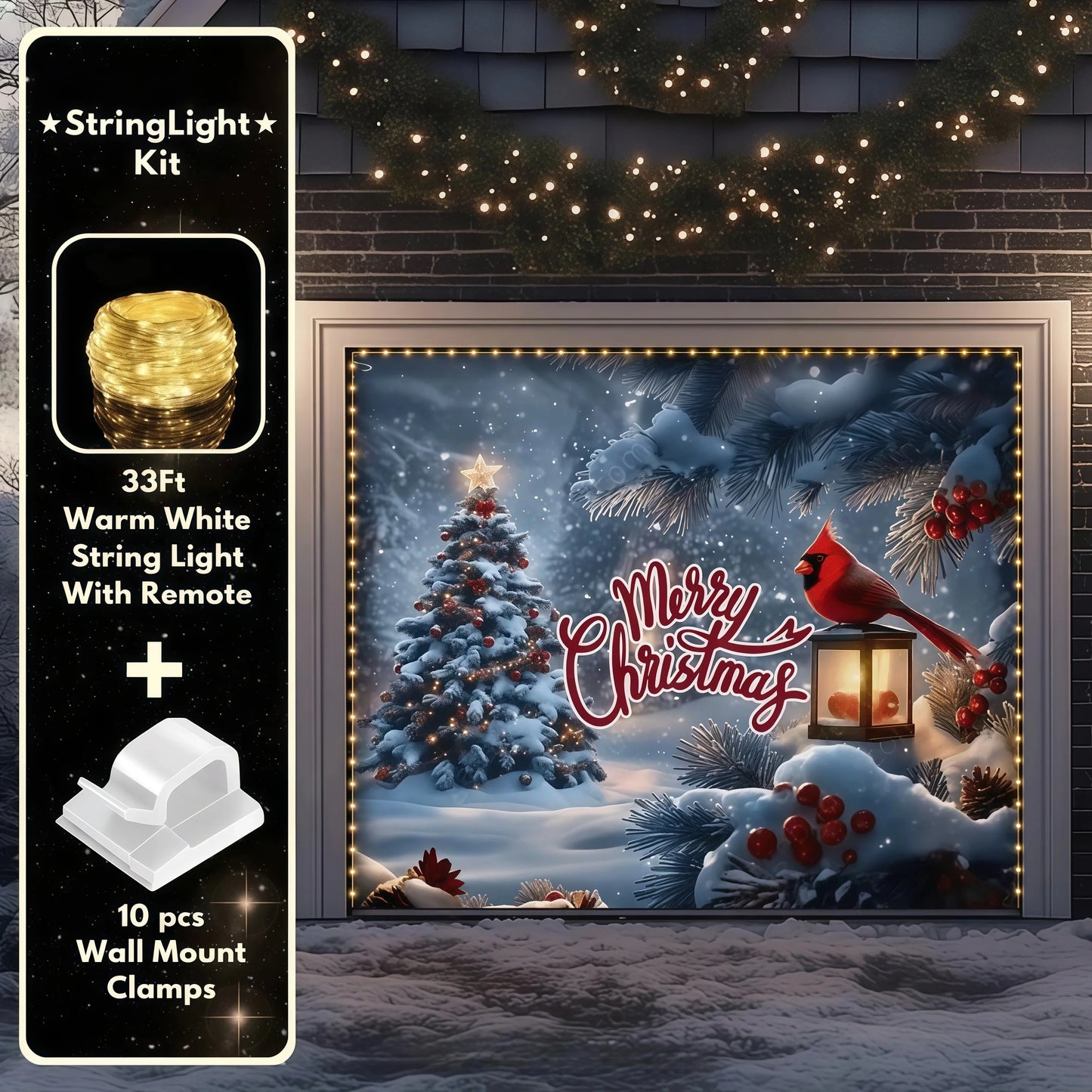 Cardinal's Christmas | Christmas Garage Door Cover